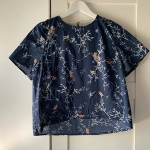 Bodybag by Jude Cotton Printed Top Birds Leaves